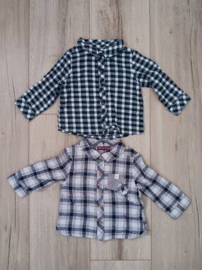🔥4 for $20🔥Sergent Major Baby Boy Plaid Shirts Bundle Long Sleeve 6M 68cm